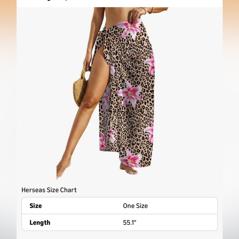 🆕 Women Sheer Sarong High Slit One Size Swimsuit Coverups 2026 Summer - Picture 5 of 7